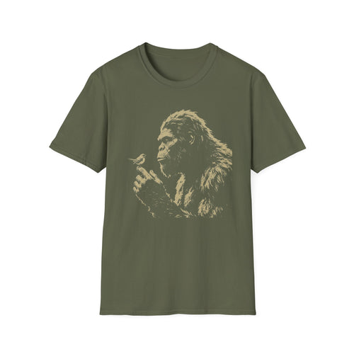 Bigfoot With Bird T-Shirt